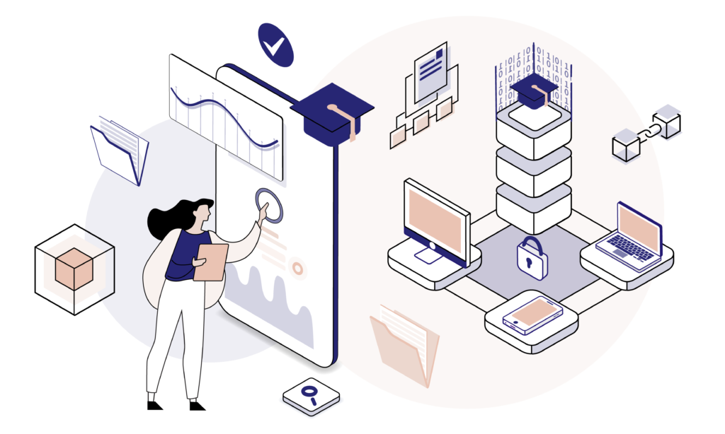 Blockchain in Education illustration